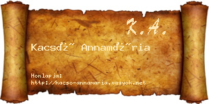 Kacsó Annamária névjegykártya