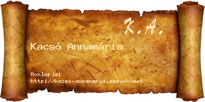 Kacsó Annamária névjegykártya